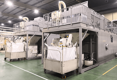 Sludge solidification machine (left)