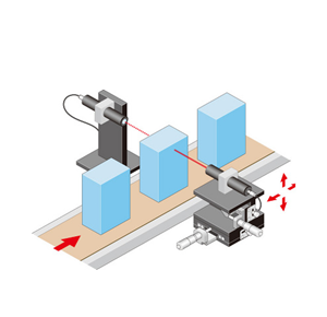 Positioning laser displacement meters