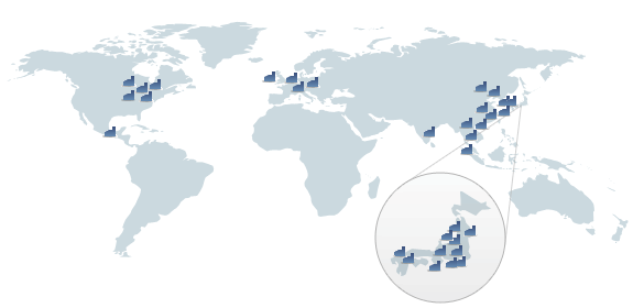 Karta över global tillverkning